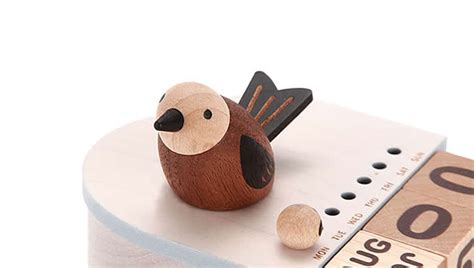 Wooden Bird Music Box Perpetual Calendar - FeelGift