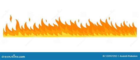 Flame Banner Horizontal, Flat Style Stock Illustration - Illustration ...