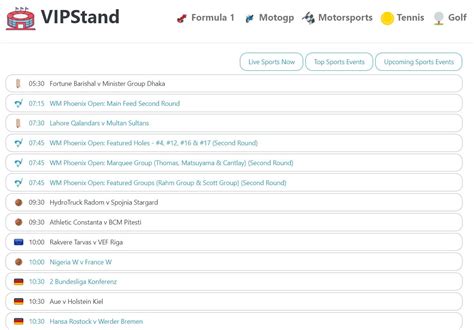 VIPStand - A Sports Search Engine That Allows You To Find And Watch Sports Events Around The Globe