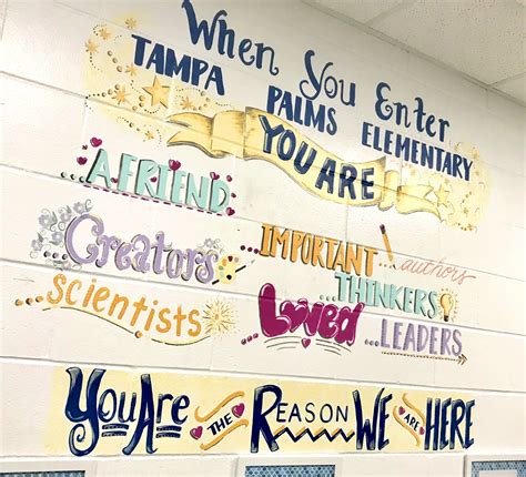 Inspirational wall painting | Education quotes, Art teacher, Elementary