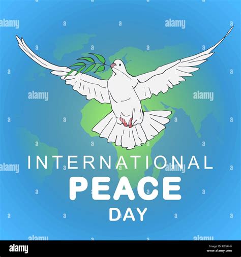 International Day of Peace. Peace dove with olive branch for ...