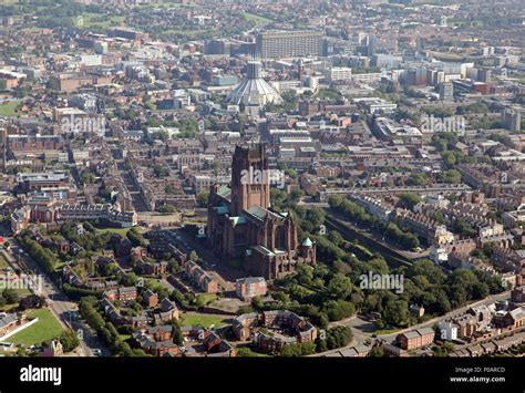 aerial view of Liverpool Cathedrals: Anglican and Catholic Metropolitan ...