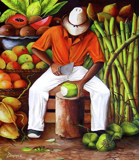 Manuel in his Caribbean Paradise Painting by Dominica Alcantara - Fine ...