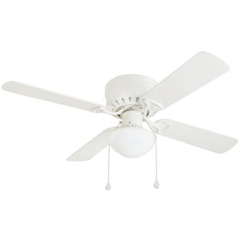 Harbor Breeze Armitage 42-in White Indoor Flush Mount Ceiling Fan with ...