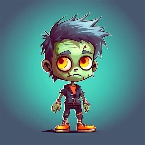 Premium Photo | A creepy zombie in cartoon style A scary zombie ...