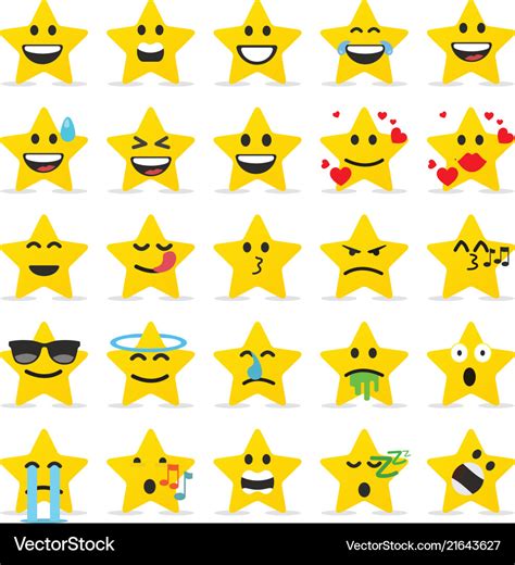 Star emoji emoticons Royalty Free Vector Image