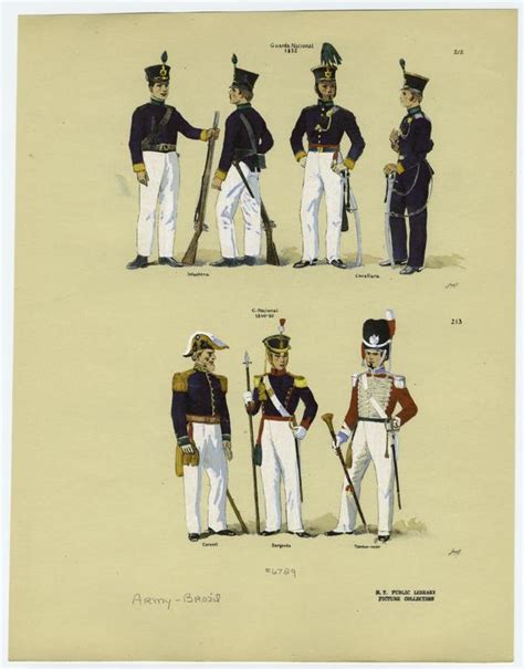 Brazilian military uniforms, 19th century - NYPL Digital Collections