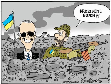 Biden In Ukraine - Editorial Cartoon