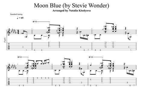 Moon Blue for guitar. Guitar sheet music and tabs.