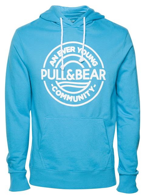 Pull&bear Logo Sweatshirt in Blue for Men (PALE TURQUOISE) | Lyst