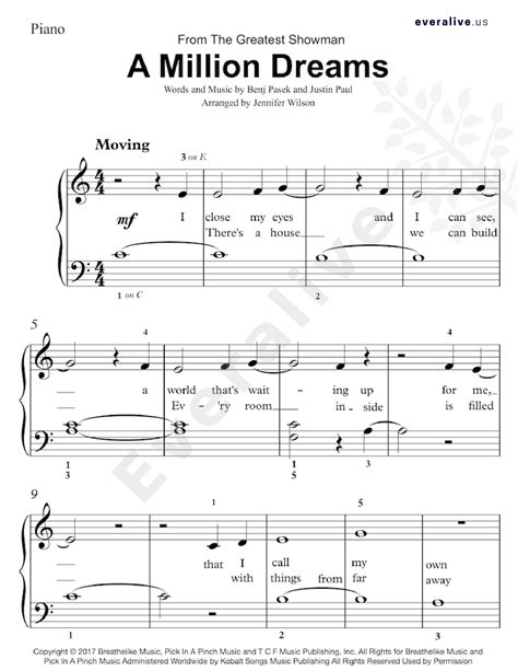 A Million Dreams Easy Piano sheet music #sheetmusic #thegreatestshowman #piano #music # ...