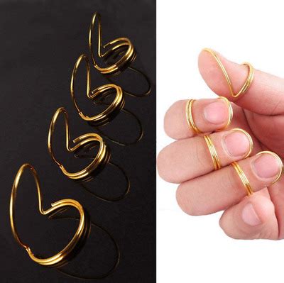 4Pcs Gold Metal Guitar Finger Picks Wire Style Plectrums Protector ...