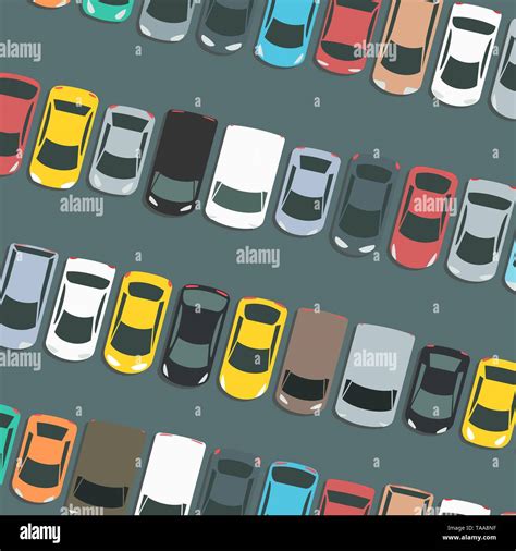 Full car park vector. Parked cars vector illustration Stock Vector Image & Art - Alamy