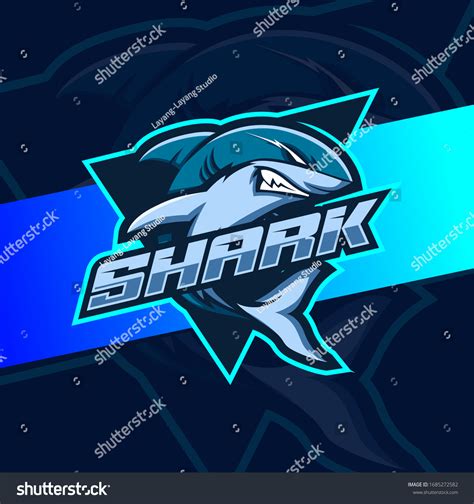 Angry Shark Mascot Esport Logo Design Stock Vector (Royalty Free ...