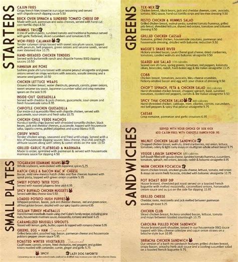 Online Menu of Lazy Dog Restaurant & Bar Restaurant, Downey, California, 90242 - Zmenu