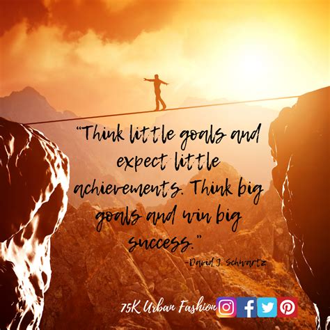 “Think little goals and expect little achievements. Think big goals and win big success.” –David ...