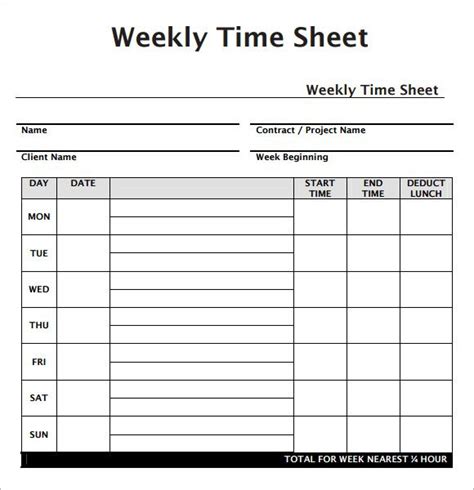 Weekly Employee Timesheet Template | Timesheet Template pertaining to ...