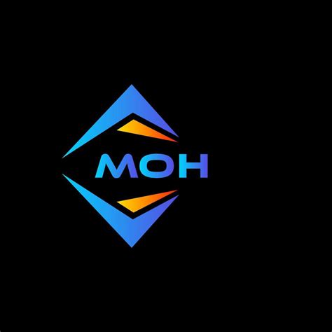 MOH abstract technology logo design on Black background. MOH creative ...