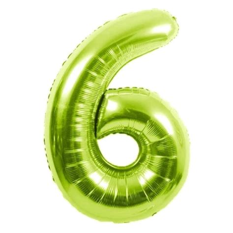 34" Jumbo Green Number 6 - Foil Balloon | Balloon Warehouse™