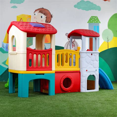 Lldpe Children Plastic Playhouse And Baby Slide Colorful Playhouse With Slide Set For Sale - Buy ...