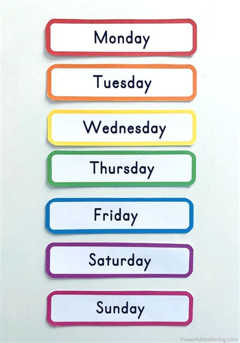 Days Of Week Printable