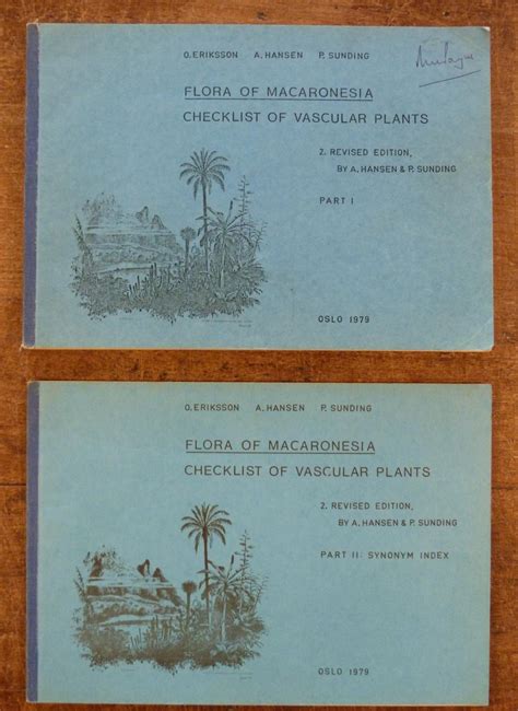 Flora Of Macaronesia Checklist of Vascular Plants 2. Revised Editio. Part 1 and Part 2. TWO ...