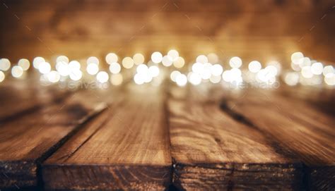 lights on wooden rustic background Stock Photo by choreograph | PhotoDune