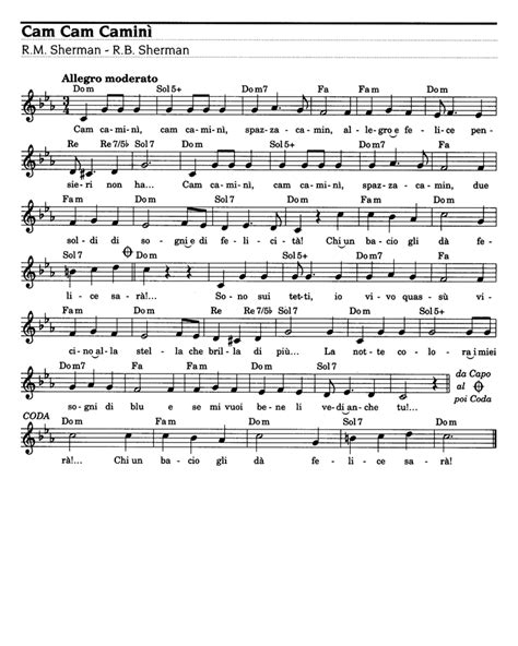 Mary Poppins CHIM CHIM CHER-EE Sheet music | Easy Sheet Music