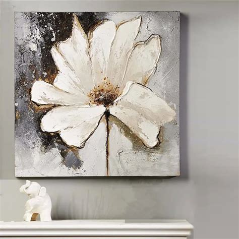 Handpainted Acrylic Floral Paintings Home Decoration Wall Art Picture ...