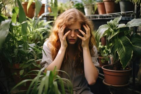 Premium AI Image | Person looking distressed among wilting plants