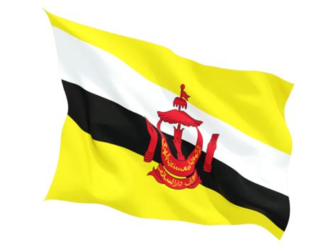 Fluttering flag. Illustration of flag of Brunei