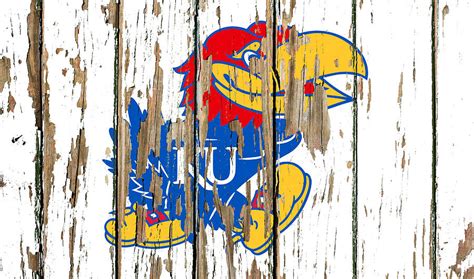 Kansas University Vintage Logo College Peeling Paint Barn Wood Mixed ...