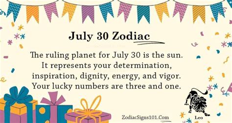 July 30 Zodiac is Leo, Birthdays and Horoscope - ZodiacSigns101