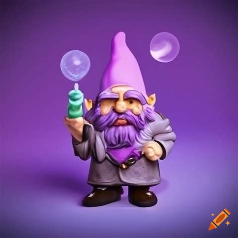 Purple gnome scientist character on Craiyon