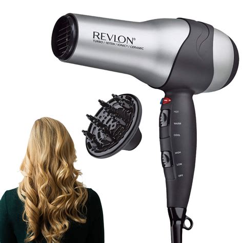 Revlon Ionic Hair Dryer Professional Turbo Blow 2 Speed with Diffuser ...