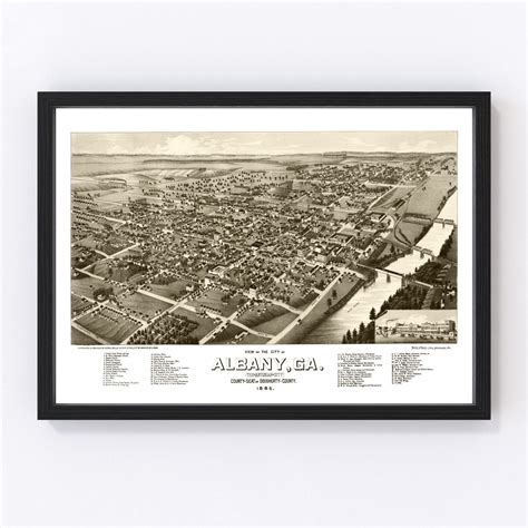 Vintage Map of Albany, Georgia 1885 by Ted's Vintage Art