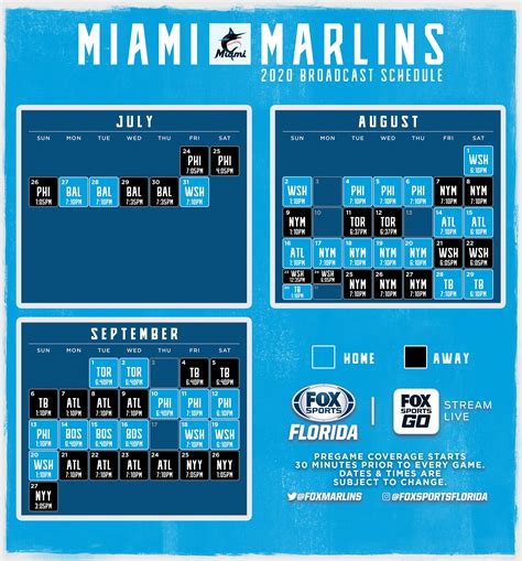 Marlins Printable Schedule