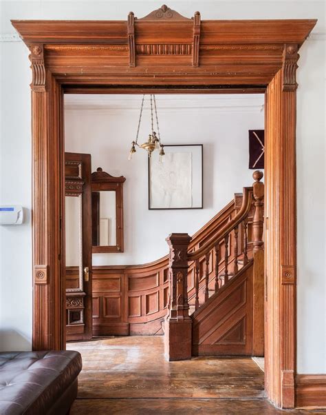 Brooklyn Bedford-Stuyvesant brownstone foyer Victorian doorway woodwork ...