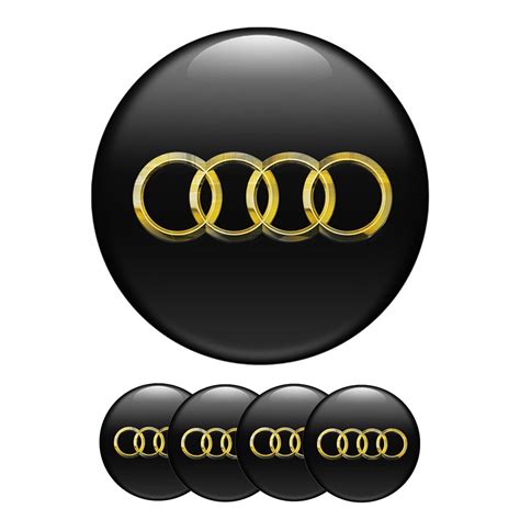 Audi Sticker Wheel Center Hub Cap Gold Rings | Wheel Emblems | Stickers ...