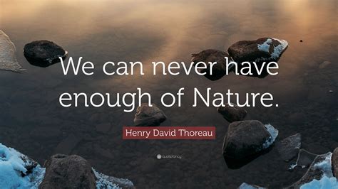 Henry David Thoreau Quote: “We can never have enough of Nature.”