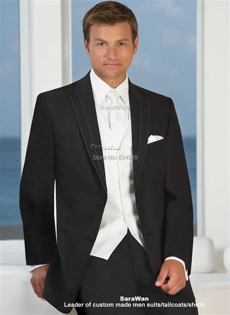 Custom Made Groom Tuxedo Terno Casamento, Bespoke Black suits with ...