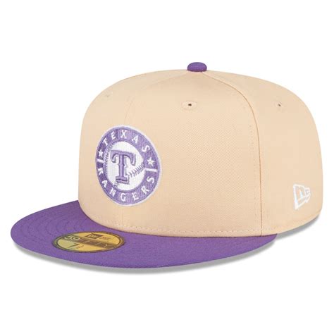 New Era Texas Rangers Peach/Purple 2010 World Series 59FIFTY Fitted Ha