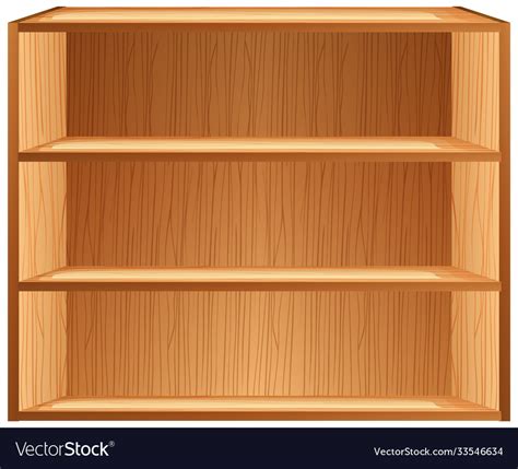 Three blank shelves in cartoon style isolated Vector Image