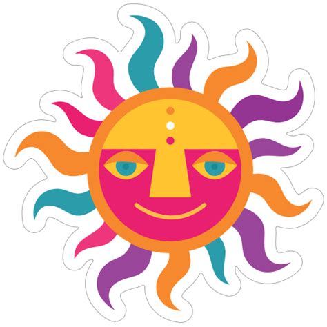 Colorful Sun Hippie Sticker