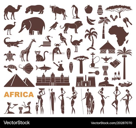 Traditional symbols of africa Royalty Free Vector Image