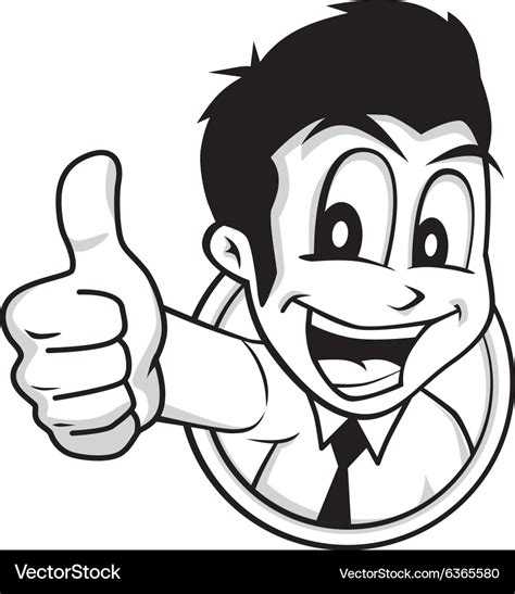 Cartoon guy thumbs up Royalty Free Vector Image