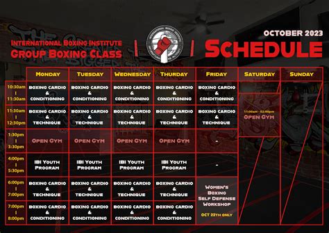 Schedule — International Boxing Institute