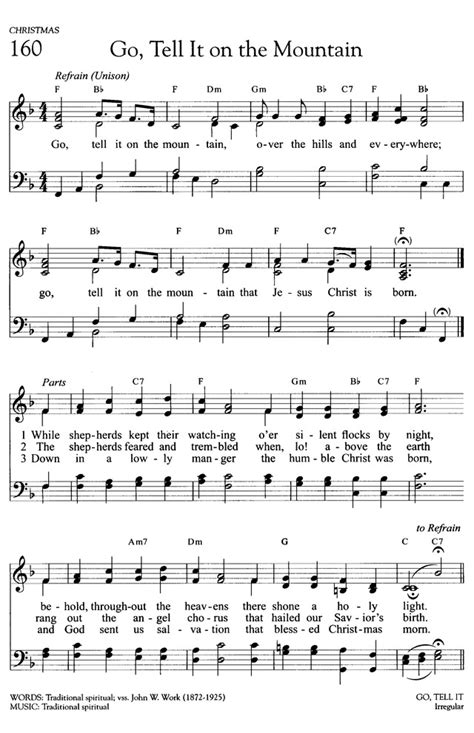 Go Tell It On The Mountain Chords - Sheet and Chords Collection