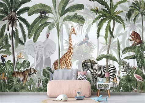 Animal Wallpaper | Jungle Safari Peel and Stick Wall Murals