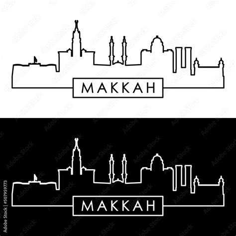 Makkah skyline. Linear style. Editable vector file. Stock Vector ...